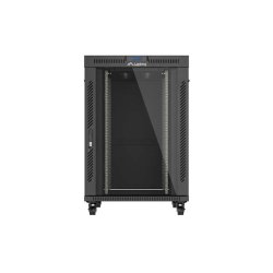 RACK CABINET 19" FREE-STANDING 22U/800X1000 (FLAT PACK) WITH GLASS DOOR LCD BLACK LANBERG V2