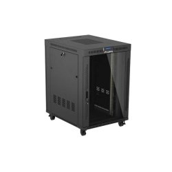 RACK CABINET 19" FREE-STANDING 22U/800X1000 (FLAT PACK) WITH GLASS DOOR LCD BLACK LANBERG V2