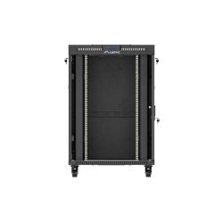 RACK CABINET 19" FREE-STANDING 22U/800X1000 (FLAT PACK) WITH GLASS DOOR LCD BLACK LANBERG V2