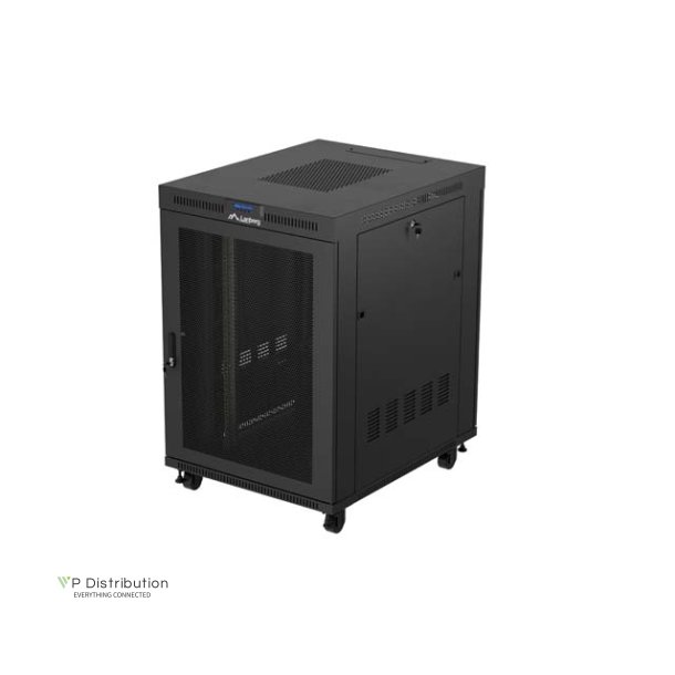 RACK CABINET 19" FREE-STANDING 22U/800X1000 (FLAT PACK) WITH MESH DOOR LCD BLACK LANBERG V2
