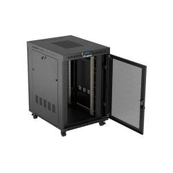 RACK CABINET 19" FREE-STANDING 22U/800X1000 (FLAT PACK) WITH MESH DOOR LCD BLACK LANBERG V2