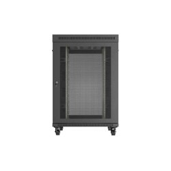 RACK CABINET 19" FREE-STANDING 22U/800X1000 (FLAT PACK) WITH MESH DOOR LCD BLACK LANBERG V2