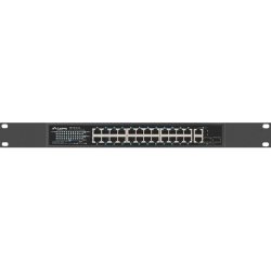 SWITCH LANBERG 24X 100MB POE+/2X COMBO RACK 19" GIGABIT ETHERNET 250W