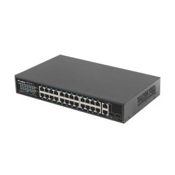SWITCH LANBERG 24X 100MB POE+/2X COMBO RACK 19" GIGABIT ETHERNET 250W