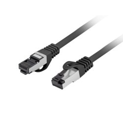 PATCHCORD CAT.8.1 S/FTP LSZH CU 0.25M BLACK FLUKE PASSED LANBERG