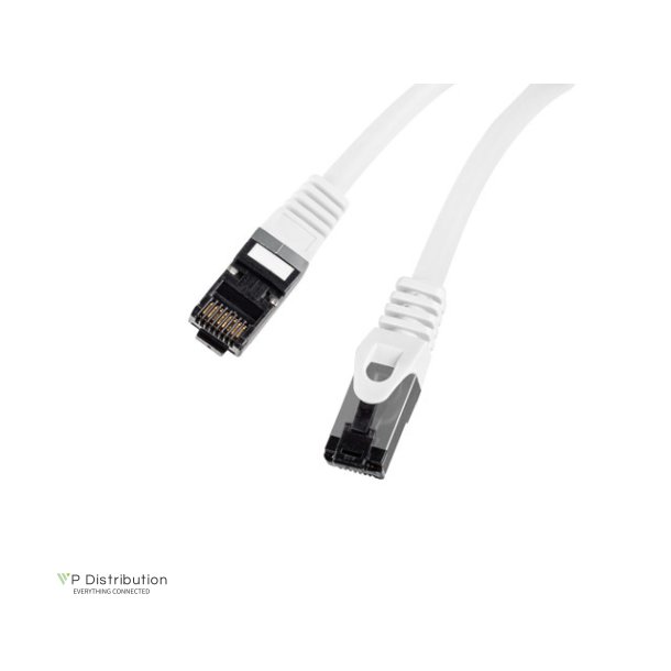 PATCHCORD CAT.8.1 S/FTP LSZH CU 0.25M WHITE FLUKE PASSED LANBERG