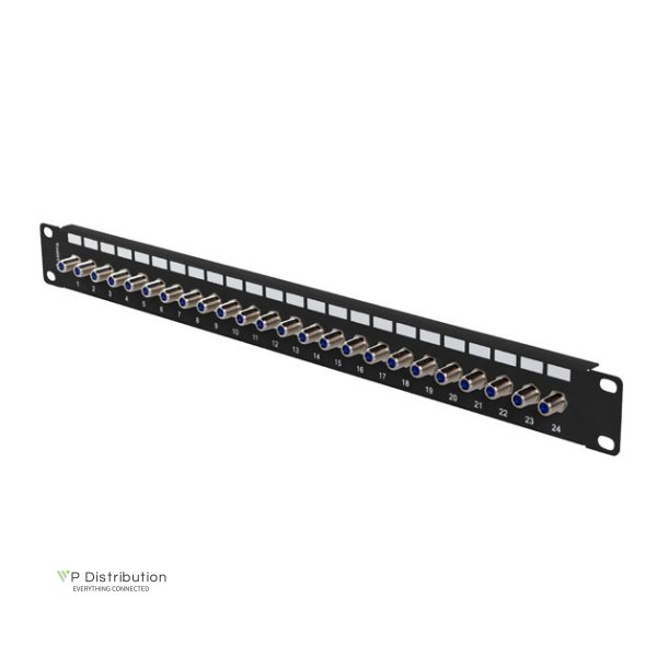 PATCH PANEL 24 PORT 1U F-TYPE CONNECTOR BLACK LANBERG