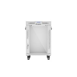 RACK CABINET 19" FREE-STANDING 15U/600X600 (FLAT PACK) WITH GLASS DOOR LCD GREY LANBERG V2