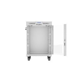 RACK CABINET 19" FREE-STANDING 15U/600X600 (FLAT PACK) WITH GLASS DOOR LCD GREY LANBERG V2