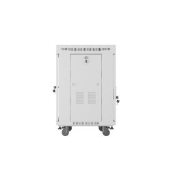 RACK CABINET 19" FREE-STANDING 15U/600X600 (FLAT PACK) WITH GLASS DOOR LCD GREY LANBERG V2