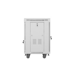 RACK CABINET 19" FREE-STANDING 15U/600X600 (FLAT PACK) WITH GLASS DOOR LCD GREY LANBERG V2