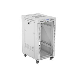 RACK CABINET 19" FREE-STANDING 22U/600X800 (FLAT PACK) WITH GLASS DOOR LCD GREY LANBERG V2