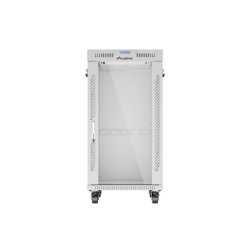RACK CABINET 19" FREE-STANDING 22U/600X800 (FLAT PACK) WITH GLASS DOOR LCD GREY LANBERG V2