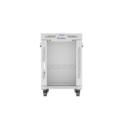 RACK CABINET 19" FREE-STANDING 15U/600X800 (FLAT PACK) WITH GLASS DOOR LCD GREY LANBERG V2