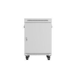 RACK CABINET 19" FREE-STANDING 15U/600X800 (FLAT PACK) WITH GLASS DOOR LCD GREY LANBERG V2
