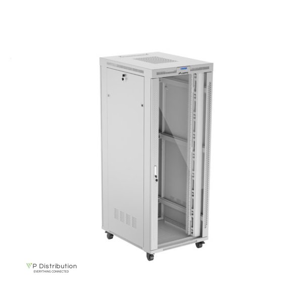RACK CABINET 19" FREE-STANDING 42U/800X1000 (FLAT PACK) WITH GLASS DOOR LCD GREY LANBERG V2