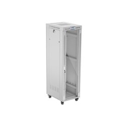RACK CABINET 19" FREE-STANDING 42U/600X800 (FLAT PACK) WITH GLASS DOOR LCD GREY LANBERG V2