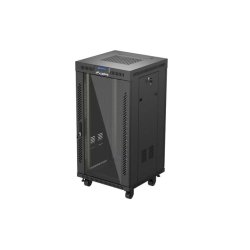 RACK CABINET 19" FREE-STANDING 22U/600X600 (FLAT PACK) WITH GLASS DOOR LCD BLACK LANBERG V2