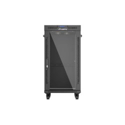 RACK CABINET 19" FREE-STANDING 22U/600X600 (FLAT PACK) WITH GLASS DOOR LCD BLACK LANBERG V2