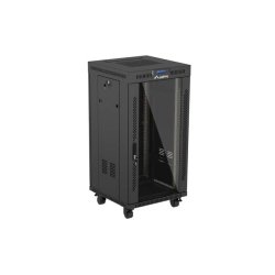 RACK CABINET 19" FREE-STANDING 22U/600X600 (FLAT PACK) WITH GLASS DOOR LCD BLACK LANBERG V2