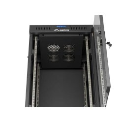 RACK CABINET 19" FREE-STANDING 22U/600X600 (FLAT PACK) WITH GLASS DOOR LCD BLACK LANBERG V2