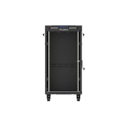 RACK CABINET 19" FREE-STANDING 22U/600X600 (FLAT PACK) WITH GLASS DOOR LCD BLACK LANBERG V2