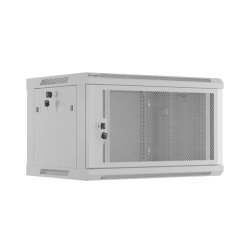 RACK CABINET 19" WALL-MOUNT 6U/600X450 (FLAT PACK) WITH PERFORATED DOOR GREY LANBERG