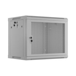 RACK CABINET 19" WALL-MOUNT 9U/600X450 (FLAT PACK) WITH PERFORATED DOOR GREY LANBERG