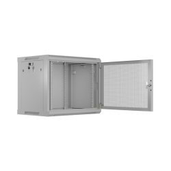 RACK CABINET 19" WALL-MOUNT 9U/600X450 (FLAT PACK) WITH PERFORATED DOOR GREY LANBERG