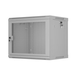 RACK CABINET 19" WALL-MOUNT 9U/600X450 (FLAT PACK) WITH PERFORATED DOOR GREY LANBERG