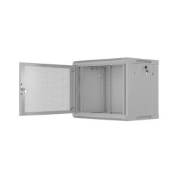 RACK CABINET 19" WALL-MOUNT 9U/600X450 (FLAT PACK) WITH PERFORATED DOOR GREY LANBERG