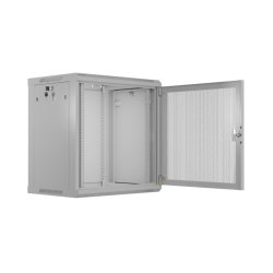 RACK CABINET 19" WALL-MOUNT 12U/600X450 (FLAT PACK) WITH PERFORATED DOOR GREY LANBERG