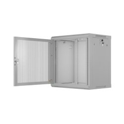 RACK CABINET 19" WALL-MOUNT 12U/600X450 (FLAT PACK) WITH PERFORATED DOOR GREY LANBERG