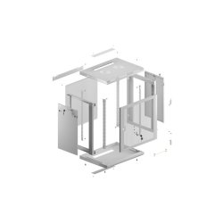 RACK CABINET 19" WALL-MOUNT 12U/600X450 (FLAT PACK) WITH PERFORATED DOOR GREY LANBERG