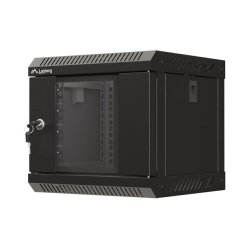 RACK CABINET 10" WALL-MOUNT 4U/300X300 (FLAT PACK) WITH GLASS DOOR BLACK LANBERG