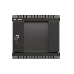RACK CABINET 10" WALL-MOUNT 4U/300X300 (FLAT PACK) WITH GLASS DOOR BLACK LANBERG