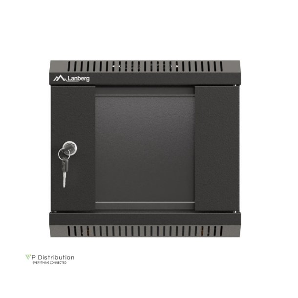RACK CABINET 10" WALL-MOUNT 4U/300X300 (FLAT PACK) WITH GLASS DOOR BLACK LANBERG