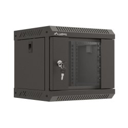 RACK CABINET 10" WALL-MOUNT 4U/300X300 (FLAT PACK) WITH GLASS DOOR BLACK LANBERG