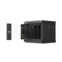 RACK CABINET 10" WALL-MOUNT 4U/300X300 (FLAT PACK) WITH GLASS DOOR BLACK LANBERG