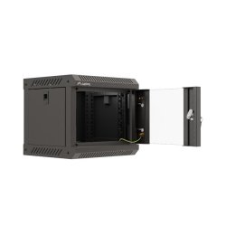 RACK CABINET 10" WALL-MOUNT 4U/300X300 (FLAT PACK) WITH GLASS DOOR BLACK LANBERG
