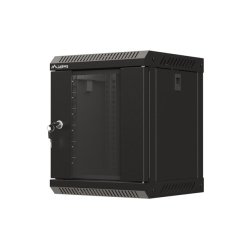 RACK CABINET 10" WALL-MOUNT 6U/300X300 (FLAT PACK) WITH GLASS DOOR BLACK LANBERG