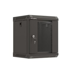 RACK CABINET 10" WALL-MOUNT 6U/300X300 (FLAT PACK) WITH GLASS DOOR BLACK LANBERG