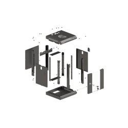 RACK CABINET 10" WALL-MOUNT 6U/300X300 (FLAT PACK) WITH GLASS DOOR BLACK LANBERG