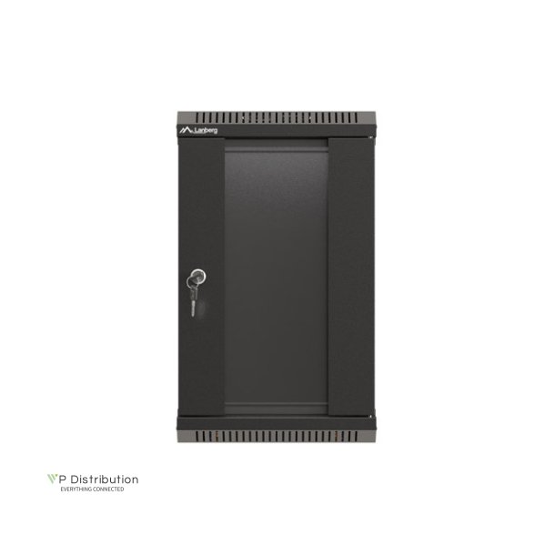 RACK CABINET 10" WALL-MOUNT 9U/300X300 (FLAT PACK) WITH GLASS DOOR BLACK LANBERG