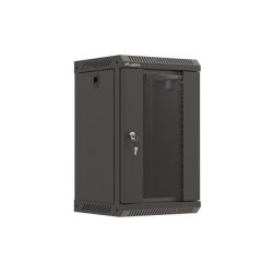 RACK CABINET 10" WALL-MOUNT 9U/300X300 (FLAT PACK) WITH GLASS DOOR BLACK LANBERG