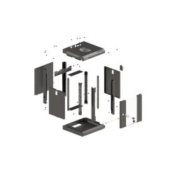 RACK CABINET 10" WALL-MOUNT 9U/300X300 (FLAT PACK) WITH GLASS DOOR BLACK LANBERG