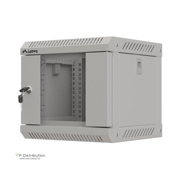 RACK CABINET 10" WALL-MOUNT 4U/300X300 (FLAT PACK) WITH GLASS DOOR GREY LANBERG