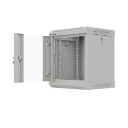 RACK CABINET 10" WALL-MOUNT 6U/300X300 (FLAT PACK) WITH GLASS DOOR GREY LANBERG