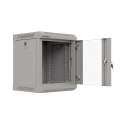 RACK CABINET 10" WALL-MOUNT 6U/300X300 (FLAT PACK) WITH GLASS DOOR GREY LANBERG