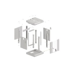 RACK CABINET 10" WALL-MOUNT 9U/300X300 (FLAT PACK) WITH GLASS DOOR GREY LANBERG